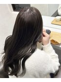 オリーブグレージュ/ブリーチなしカラー/赤み消し/ウェーブヘア