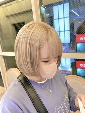 アプリバイリアン 浦和2号店(appri by Rien) 浦和韓国ぱっつんボブホワイトベージュ/20代30代