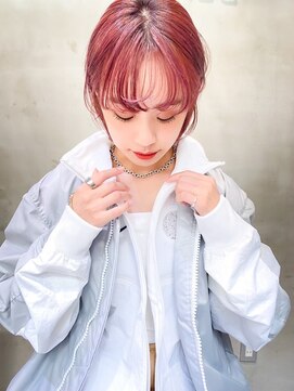 スティーロ 渋谷(Steelo) Steelo ピンクベージュ×小顔ボブ