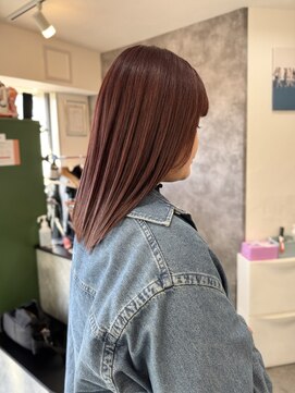 アラレ(ARARE) ピンクブラウン×ミディアムボブ