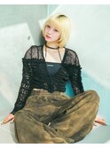 ホワイトブロンドレイヤーボブ［足利］