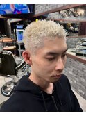 イージードリル/パンク/刈り上げショート/ホワイトブロンド