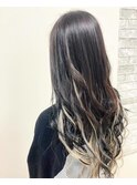 【colors 田宮】ホワイトブロンドバレイヤージュ風エクステ