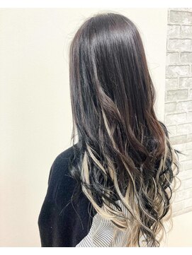 カラーズヘアー(Colors hair) 【colors 田宮】ホワイトブロンドバレイヤージュ風エクステ