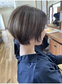 白髪ぼかし×オリーブグレージュ