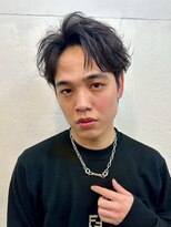 ファルベ(Farbe) ・スパイキーショートブルーブラックフェザーパーマサーフカール