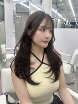 フォンズ(FONS)&nbsp;透明感赤味なしグレージュカラー/ロングレイヤー/顔周りカット/