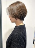ショートボブ/ショートカット/ココアベージュ/ハンサムショート