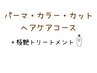 【ヘアケアコース】パーマ+艶髪カラー+カット+ピュアtr+極艶tr