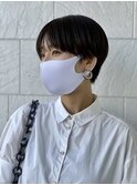 前髪あり ハンサムショート/ ダークアッシュ