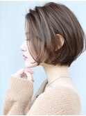 【40代50代60代】ナチュラル大人ショートボブ/白髪ぼかし