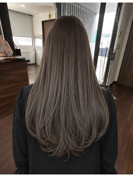 ヘア デザイン アンド ケア ビ ジョイ(Hair Design & Care Vi Joy)の写真/【Wカラー（ブリーチなし)ロング】透明感カラー＋カット＋トリートメント