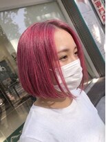 アッシュ 川崎店(Ash)&nbsp;チェリーピンク　ブリーチあり　ボブ