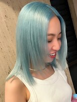 プネル 渋谷(PUNEL)&nbsp;原宿/ブルーカラー/アイスブルー/水色ボブ/ケアブリーチ