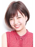 アシメショートエアリーショートグレージュナチュラルボブ