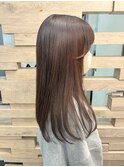 サイドバング／ピンクブラウン