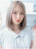 韓国風ハイトーンカラー透けバングボブディh3越谷20代30代40代