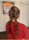 【三つ編みアレンジ】くるくるねじねじアレンジ