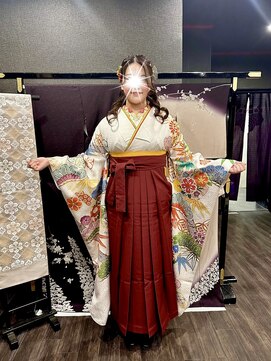 五三桐 村上 お客様ご持参 振袖×袴 着付け セット