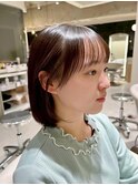 小顔ショートボブ髪質改善トリートメント☆ニュアンスカラー前髪