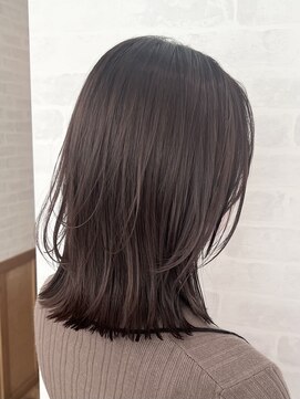 美容室ジャスミン ミディアムレイヤー×ラベンダーベージュ【hotaru】20代30代