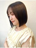 暗髪切りっぱなしショートボブ×透明感艶髪◎20代30代p