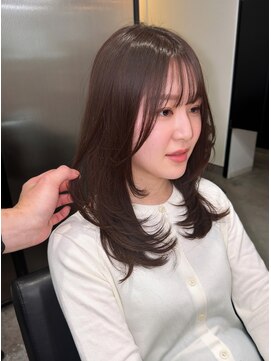 バンクスヘアー(BANK'S HAIR) 顔まわりレイヤー×ハッシュカット×ウォームベージュ