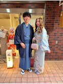 おでかけカップル★訪問着着付け、男性アンサンブル