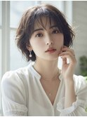 大人可愛い20代30代40代小顔ひし形ミディアムボブ前下がり