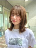 フェイスレイヤー　顔周りカット　小顔　前髪　透明感カラー