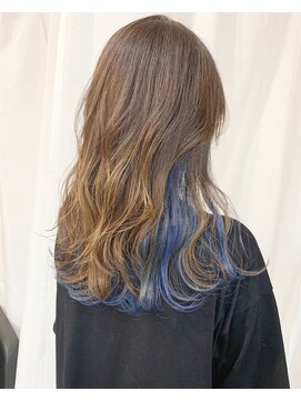 スイート ヘアデザイン(Suite HAIR DESIGN) 《Suite》ハイライト ベージュ インナーブルー レイヤースタイル