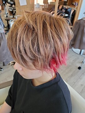 クラップ(Clap by Tetote) 【CLAP上徳】ショートスタイル_インナーカラー_ピンク