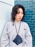 前髪長めミディアムパーマ