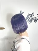 色落ち最強☆ラベンダーブルーのボブ