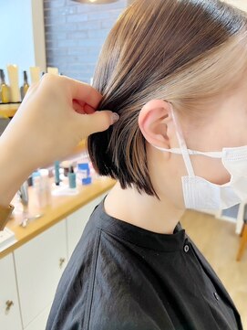 ネオリーブ クーロ(Neolive curro) インナーカラーイヤリングカラー×美髪ボブ[横浜/東神奈川]8