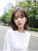 烏丸御池の透明感髪質改善カラーミディ/LOVEST OIKE