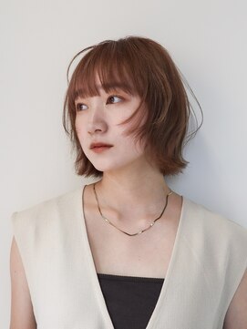 シスタ(SISTA) 外はねくびれボブオレンジブラウンオレンジベージュ【自由が丘】