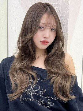 フォワード巻き韓国レイヤー顔まわりレイヤーヘーゼルベージュ