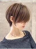 ショートボブ髪型30代40代50代前髪あり前髪無し面長丸顔【西村ss