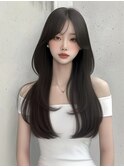 韓国風パーマ/姫カット/ロング