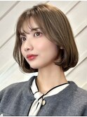 韓国ボブ/オリーブベージュ/グレージュ/レイヤーボブ