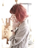 【ｋｉｍｉ自由が丘】アプリコットオレンジ×ほつれウェーブボブ