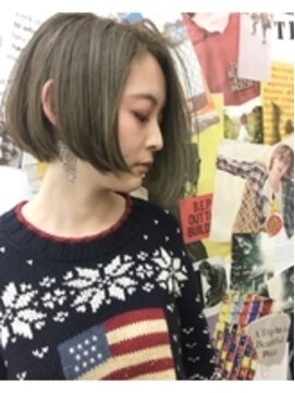 トロニー(TLONY) TLONY渋谷horiミニボブとマットオリーブのハイライト
