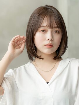 ケアリー 流山おおたかの森(Carelly) 大人かわいい前髪セシルカットココアブラウンフリンジウェーブ