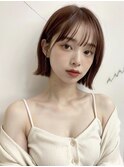 ピンクブラウン×韓国風ヘア◎