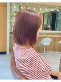 縮毛矯正とピンクカラー同時可能