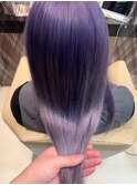 深みと軽やかさを兼ね備えたパープルアッシュ/ブリーチ/Wカラー