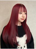 ワインレッド チェリーレッド レイヤーカット