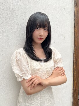 ロンドアベニール 北千住(Lond avenir) くびれヘア/顔周り/韓国/レイヤーカット/黒髪/ミディアム北千住