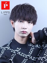 リップス 天神(LIPPS)&nbsp;ソフトツイストパーマツーブロックラウンドマッシュショート黒髪